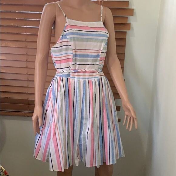 BAILEY BLUE MULTICOLORED‎ SUMMER ARMLESS DRESS SZ L - Picture 1 of 5